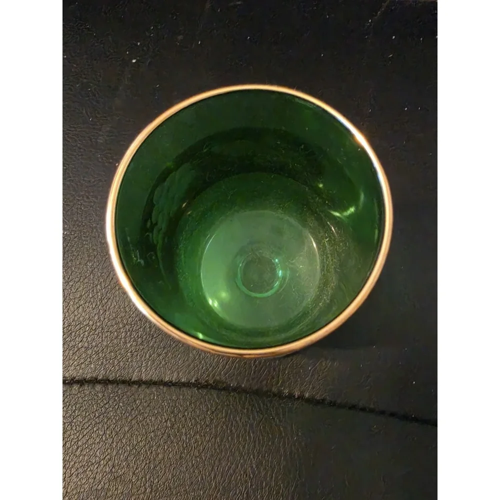 Vintage Green Glass With Gold Accents & Trim Salzburg